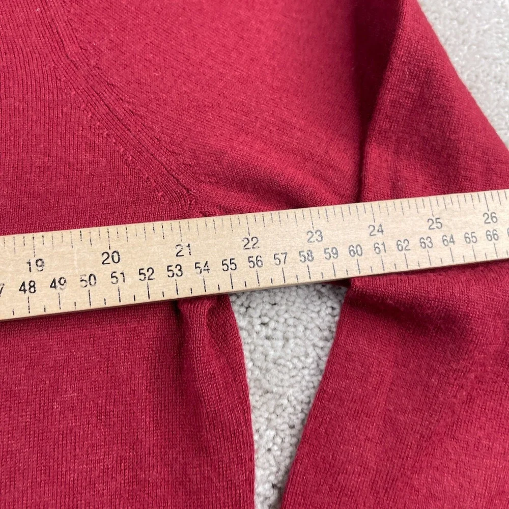 Banana Republic Mens Sweater XL Red Merino Wool Quarter Zip Pullover Casual Prep